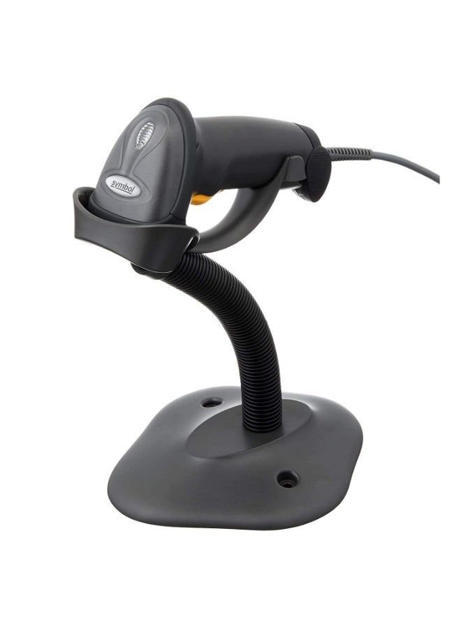 Zebra LS2208 1D Handheld Barcode Scanner Wired Optical Laser Black Corded Reader Imager with Stand and USB Cord - Image 1